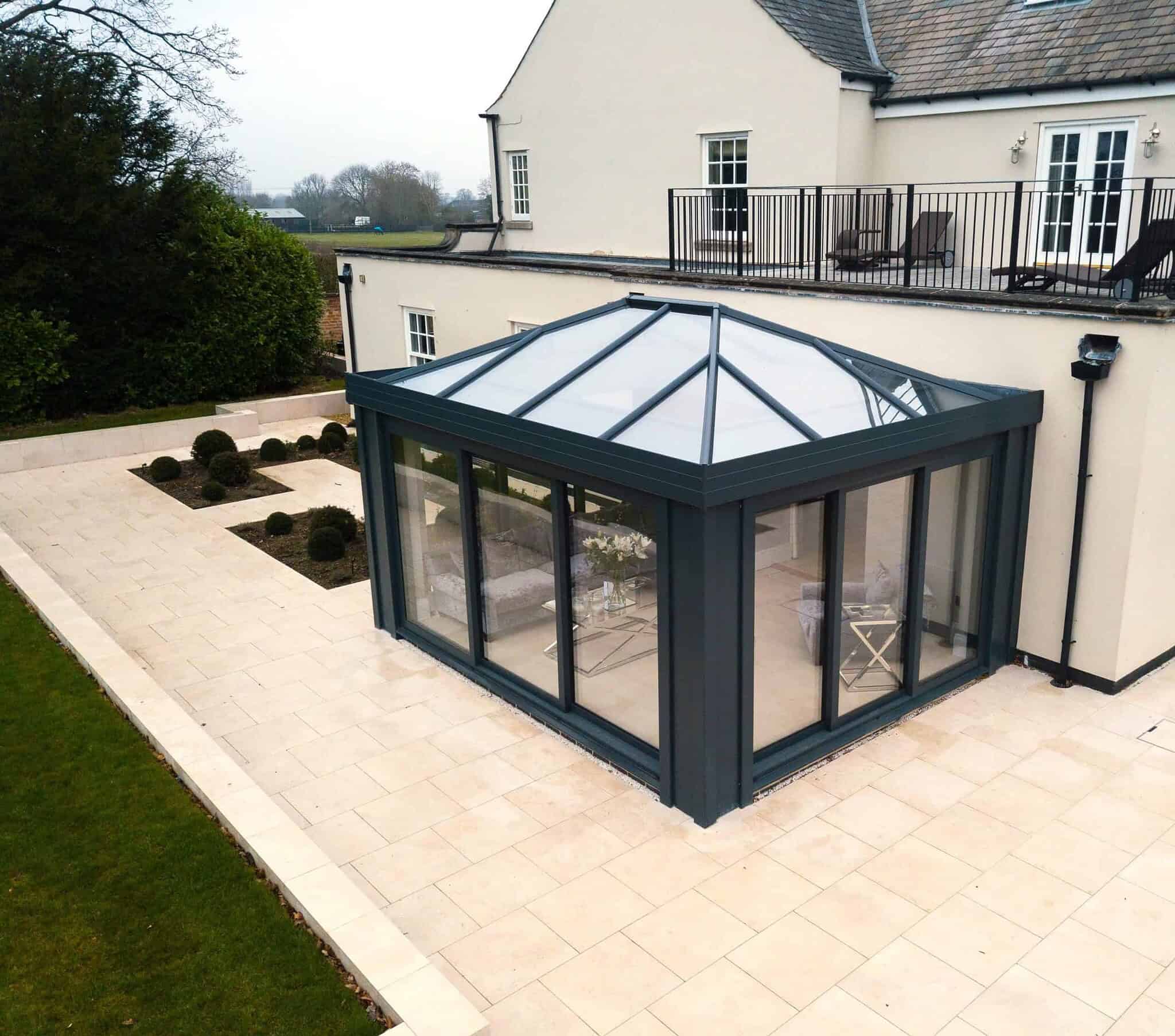 Modern glass conservatory extension in Poole & Bournemouth.