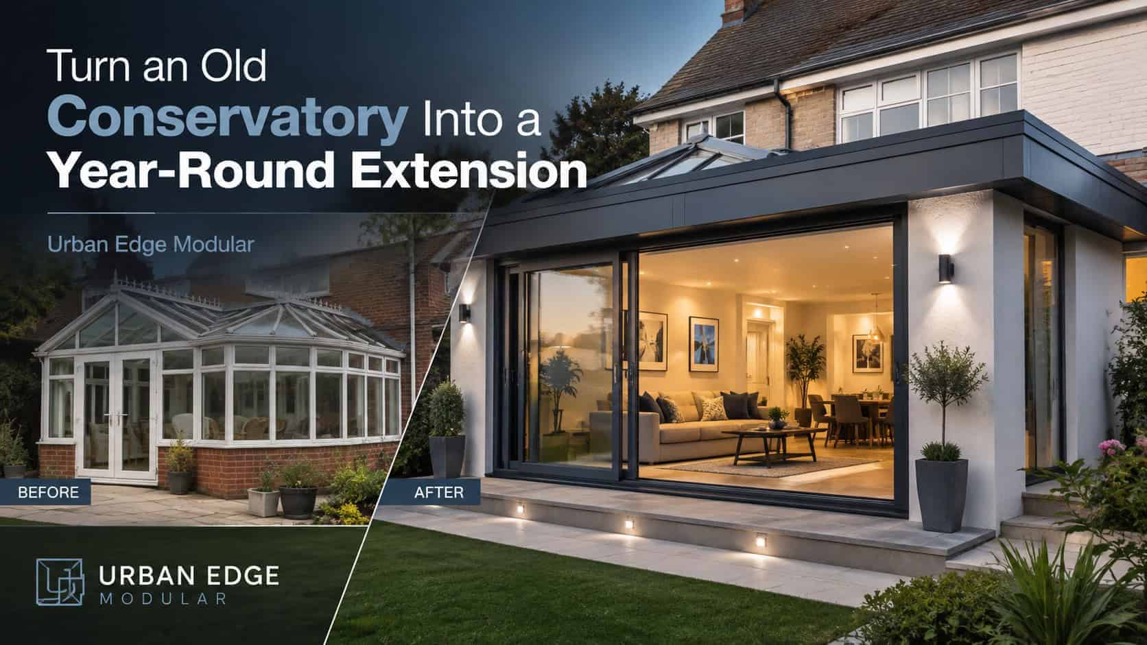 Modern conservatory extension in Poole & Bournemouth by Urban Edge Modular.