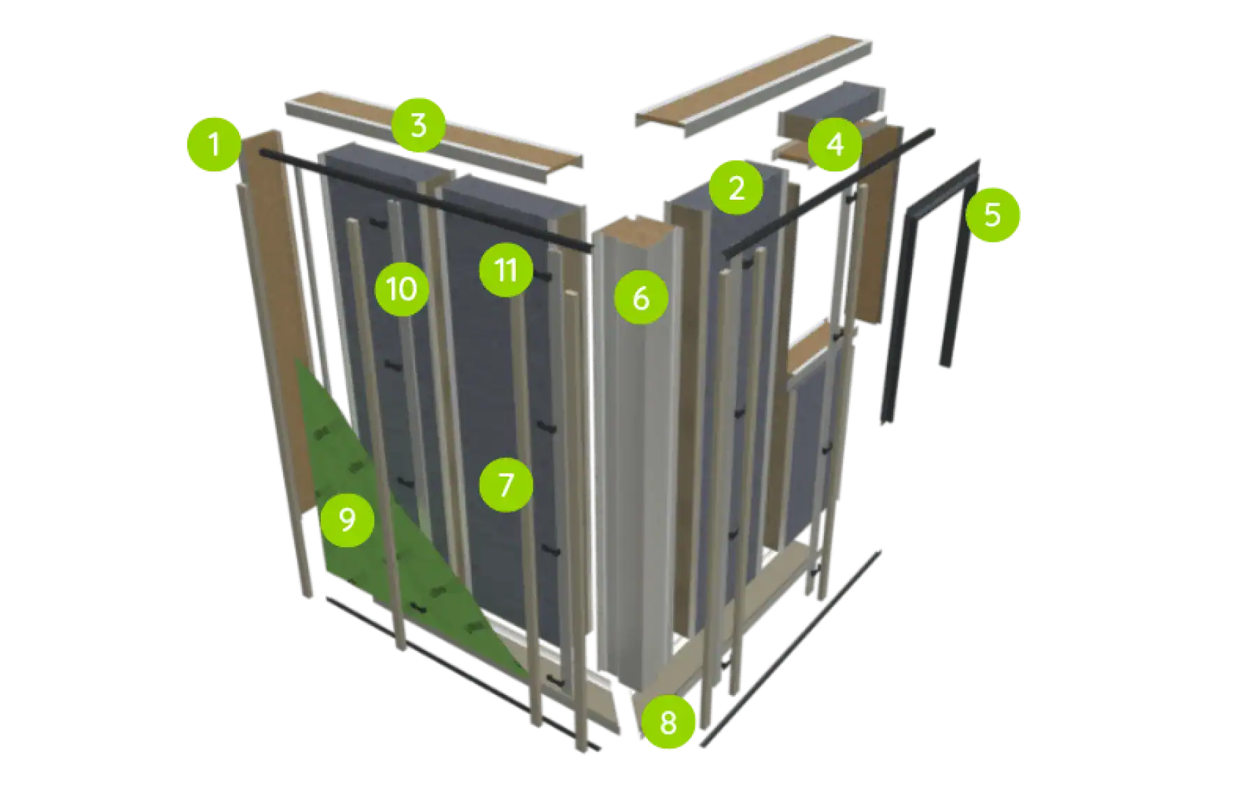 Detailed view of modular building components for Poole & Bournemouth projects.